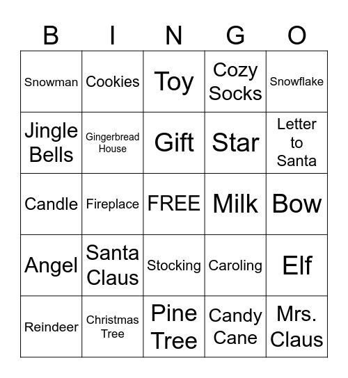 Christmas Bing-HO HO HO Bingo Card