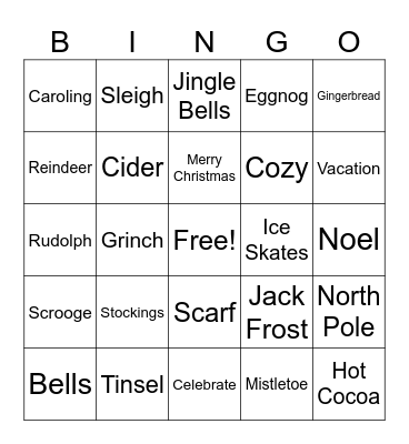 Holiday Bingo Card