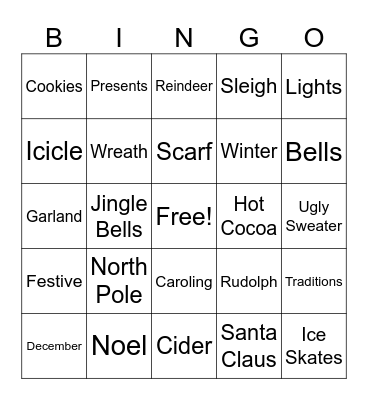 Holiday Bingo Card