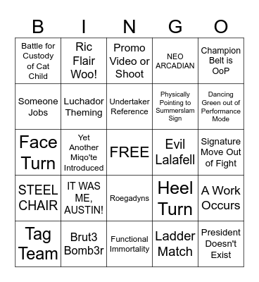 The Glitziest Pit Bingo Card