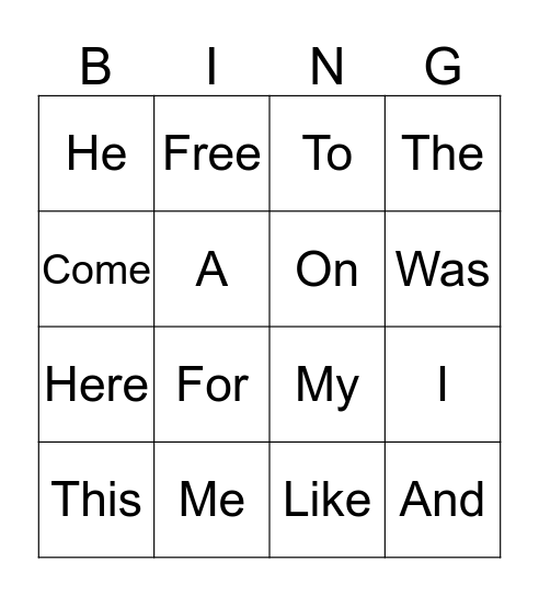Bingo Card
