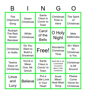 MUSIC BINGO at the Ann Arbor Eagles!  🎁❄️☃️ Christmas time is herrrrrrreee....🎄🎅🤶 Bingo Card