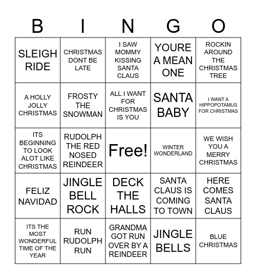 CHRISTMAS BINGO Card