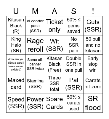 KITASAN BLACK ROLL Bingo Card