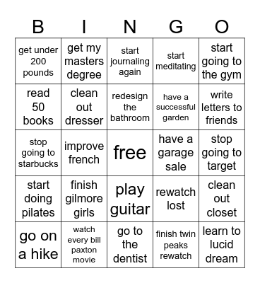 2026 Bingo Card