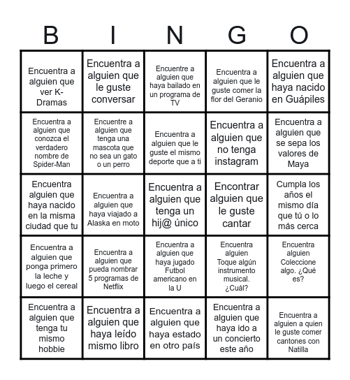 Bingo-Maya Bingo Card