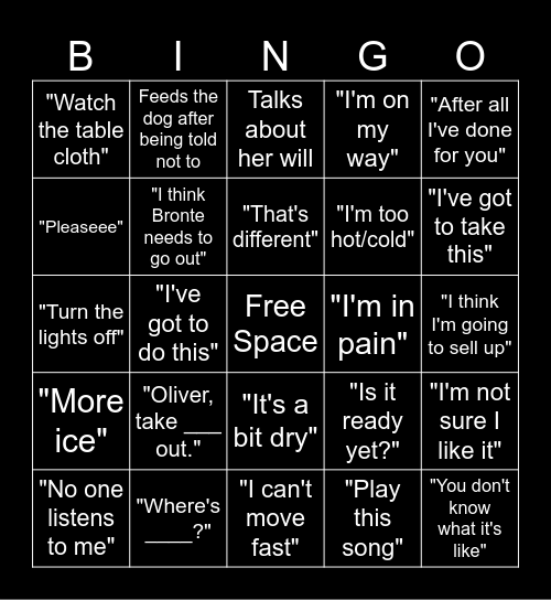 Mama Christmas Bingo Card