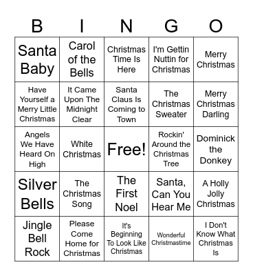 Christmas Bingo Card