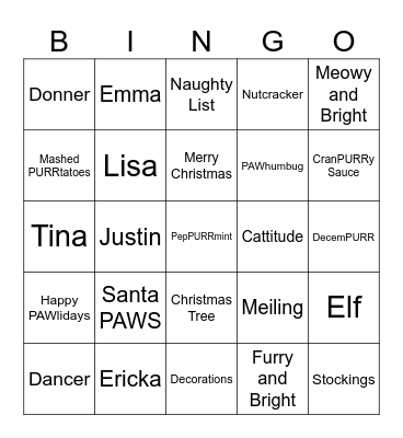 MEOWY CHRISTMAS! Bingo Card