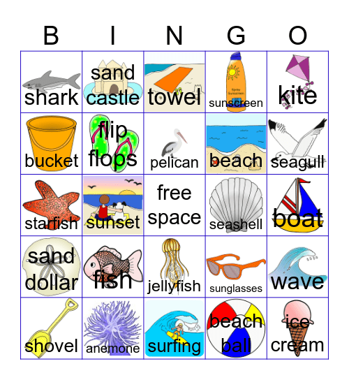 Beach Bingo Card