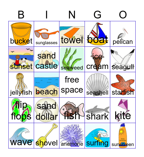Beach Bingo Card