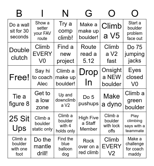 Boulder BINGO Card