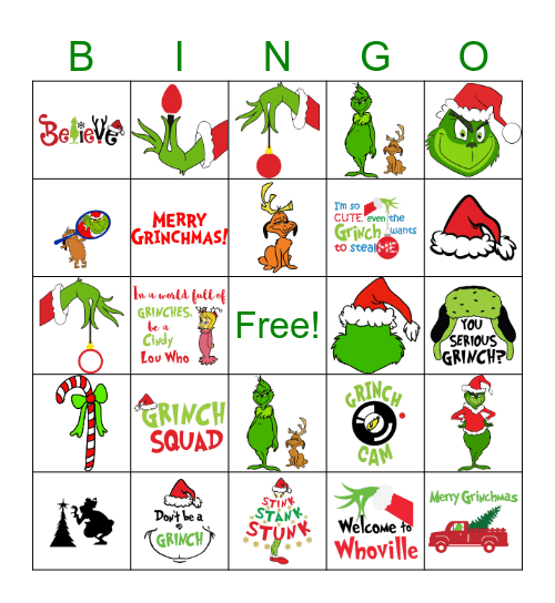 GRINCH Bingo Card
