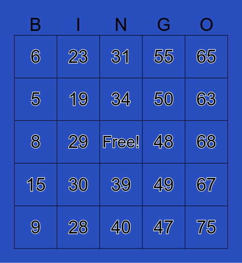 OS Christmas Bingo Card