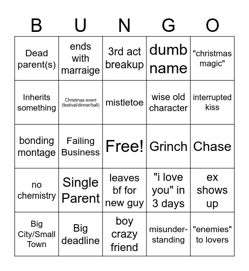 Hallmark Bungo Bingo Card