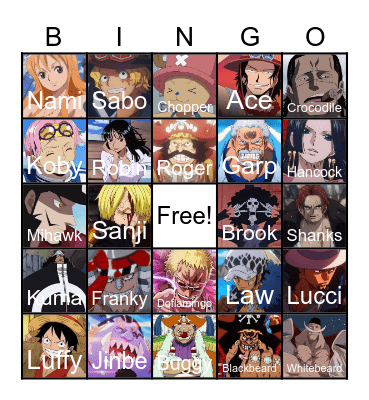 One Piece Bingo Card