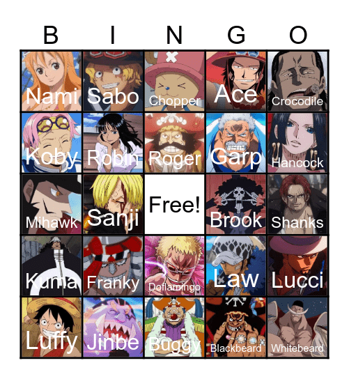 One Piece Bingo Card