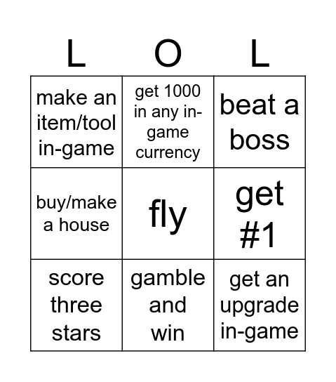 practice Bingo Card