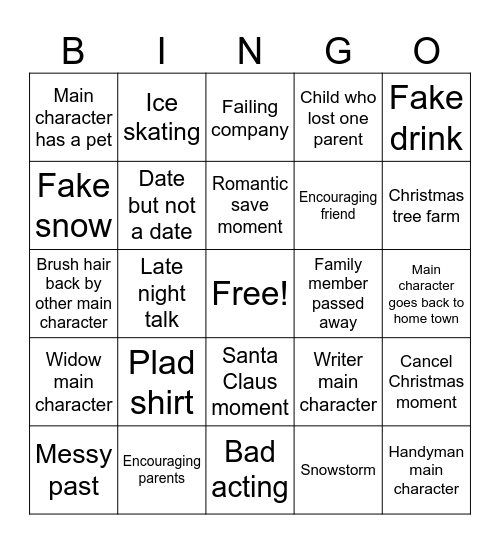 Hallmark Bingo Card