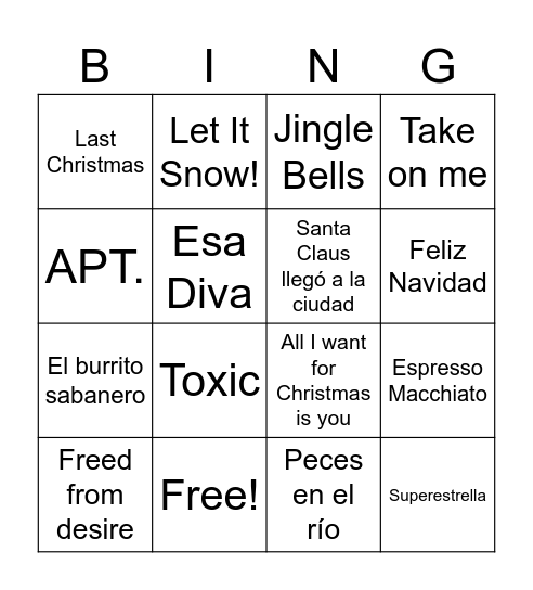 Christmas Team Building LOY Bingo Card