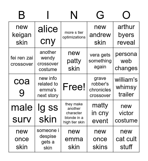 idv 12/19/2025 stream Bingo Card