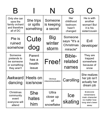 Cherry Pie Christmas Bingo Card