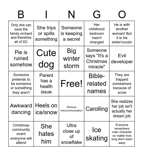Cherry Pie Christmas Bingo Card