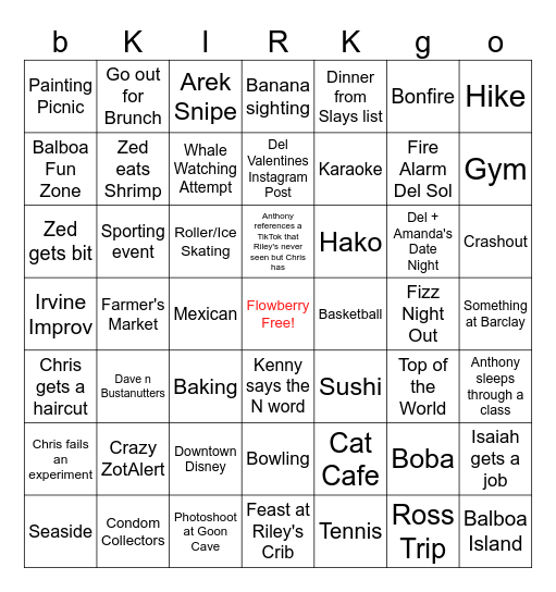 BINGO W26 Bingo Card