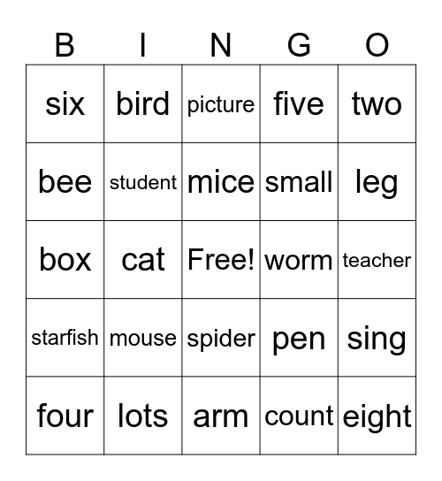 U1~U4 Bingo Card