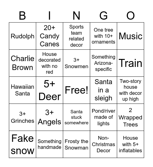 The 2025 Chrimmy Walk Bingo Card