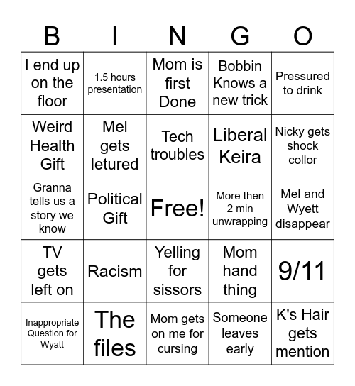 Christmas 2025 Bingo Card