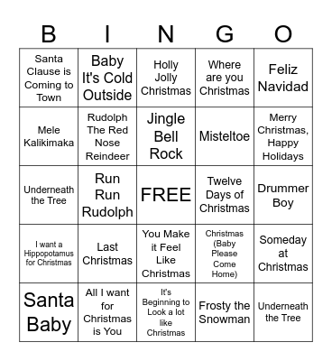 Christmas Bingo Card