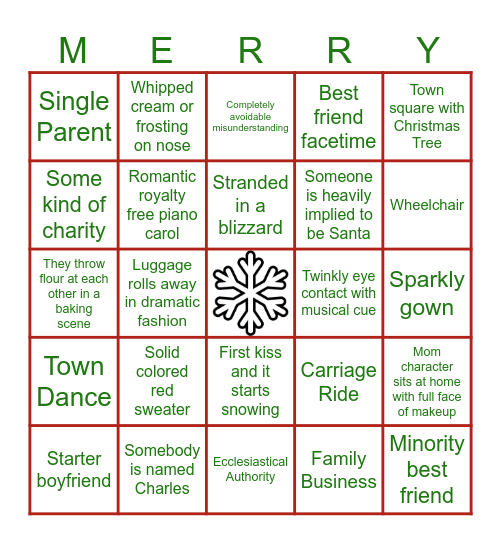 Hallmark Bingo Card