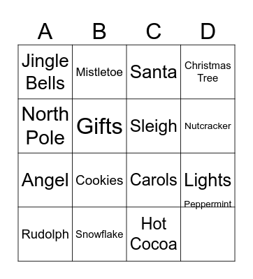 Christmas Bingo Card
