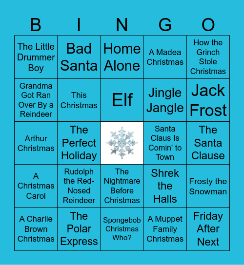 Christmas Movie/Specials Bingo Card