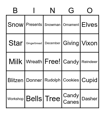 Winter Bingo Card