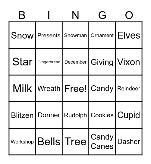 Winter Bingo Card