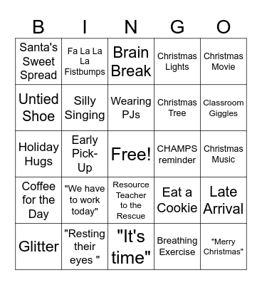 Resource Bingo Card