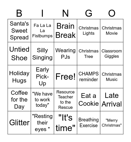 Resource Bingo Card