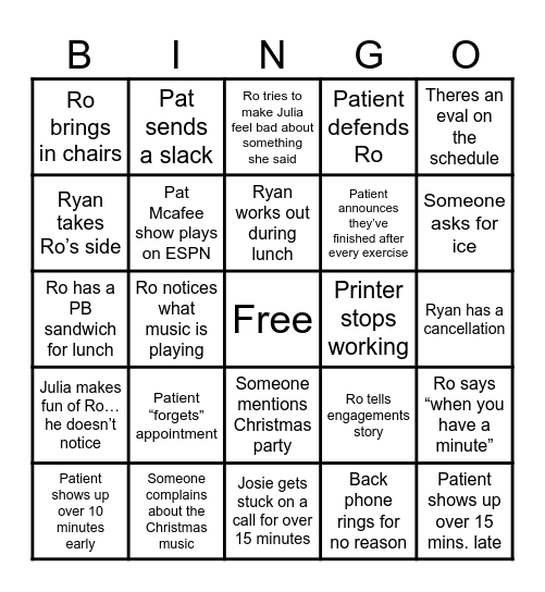 PPT HOLIDAY BINGO Card