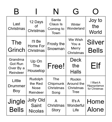 Christmas Bingo 2025 Bingo Card