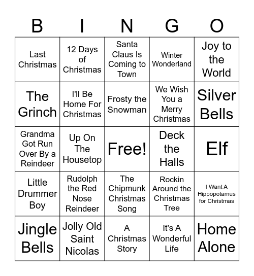 Christmas Bingo 2025 Bingo Card