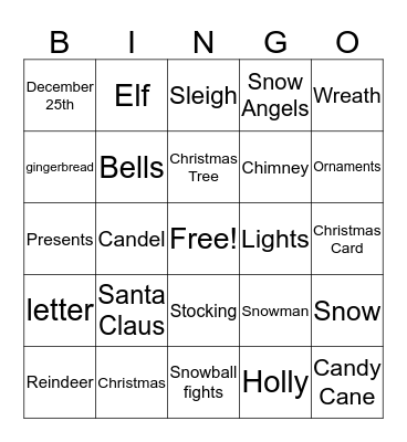 Christmas Bingo Card