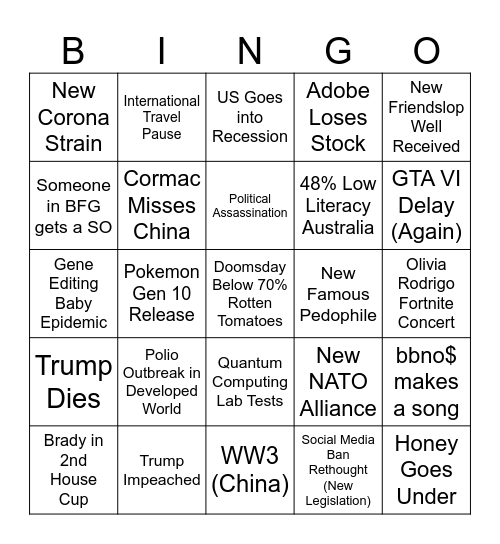 2026 BINGO Card