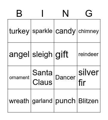 Christmas Bingo Card