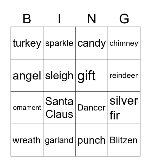 Christmas Bingo Card