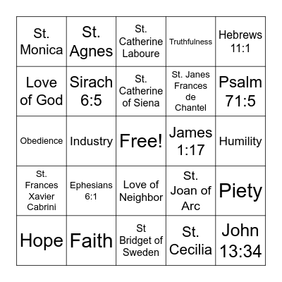 Little Flower Tea Party Bingo Card