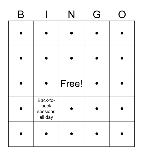 Therapist Bingo Card