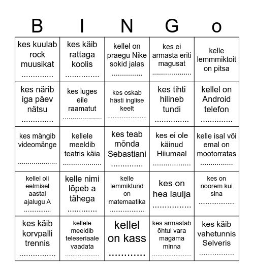LEIA KEEGI ... Bingo Card