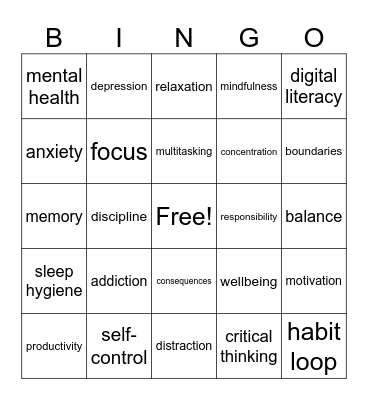 JHS 3 SDG 3&4 Bingo Card